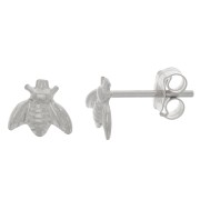 5x6mm 925 Sterling Silver EarStuds bee x2|raw }}