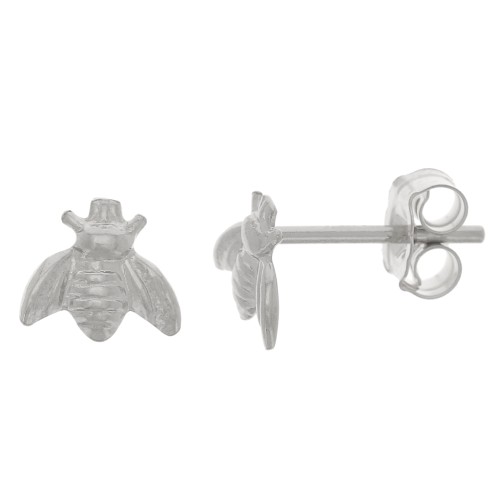 5x6mm 925 Sterling Silver EarStuds bee x2