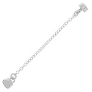 10x4mm 925 Sterling Silver Magnetic clasp with 4cm cable safety chain x1