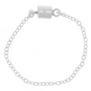 10x4mm 925 Sterling Silver Magnetic clasp with 7cm cable safety chain x1