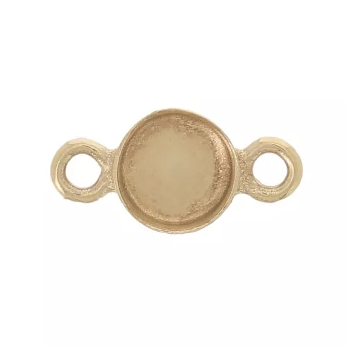 3mm Spacer for roundflat back cabochon - Gold Filled x1