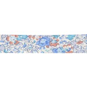 Liberty Organic fabric bias - Claire Aude - Multi-blue - Ecru x1m