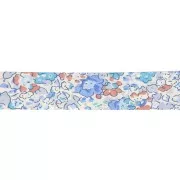 Liberty Organic fabric bias - Claire Aude - Multi-blue - Ecru x1m