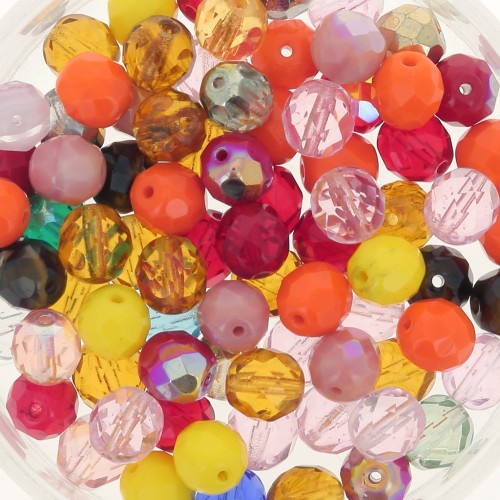 Fire polished faceted round beads assortment 8mm x50g