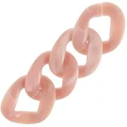 39x32mm Oval twisted acrylic link - Marbled Antique Pink - White x1