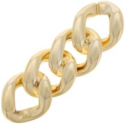 39.5x33mm Oval twisted plastic link - Gold Tone x1