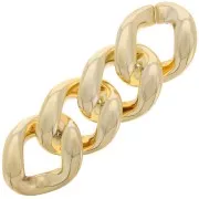 39.5x33mm Oval twisted plastic link - Gold Tone x1