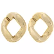 39.5x33mm Oval twisted plastic link - Gold Tone x1