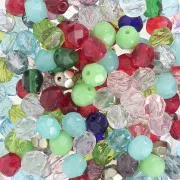 Fire Polished faceted round beads assortment 6mm x50g