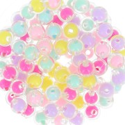 Round 8mm beads assortment - Transparent - Multicolored Pastel x15|raw }}