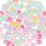 Assortment of 8mm round faceted beads - Transparent AB - Multi Pastel x15|raw }}
