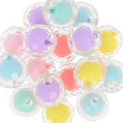 16mm round faceted beads assortment - Transparent - Multicolored Pastel x6|raw }}