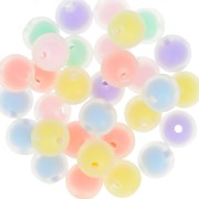 11.5mm Round frosted effect beads assortment - Transparent - Multi Pastel x10