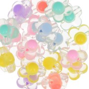 17.5mm Flower beads assortment - Transparent - Multicolored Pastel x6|raw }}