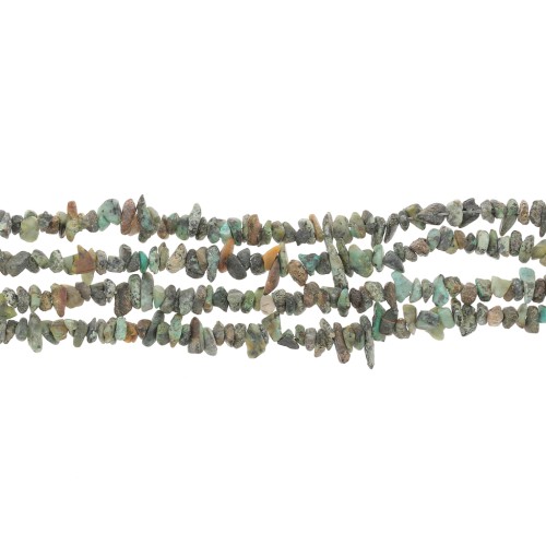 Chips 3 - 5 mm gemstone beads - African Turquoise - Jasper x81cm