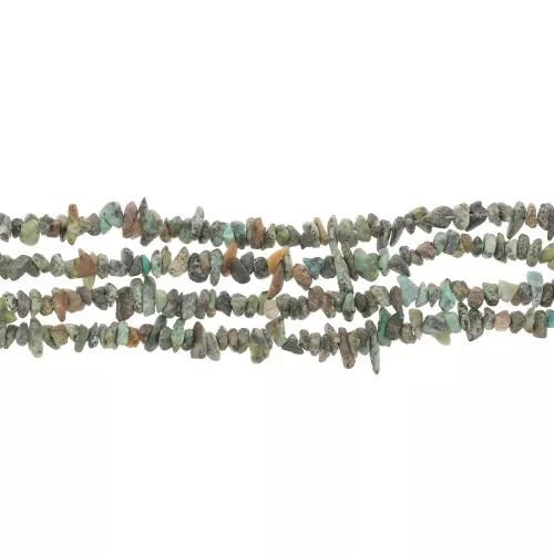 Chips 3 - 5 mm gemstone beads - African Turquoise - Jasper x81cm