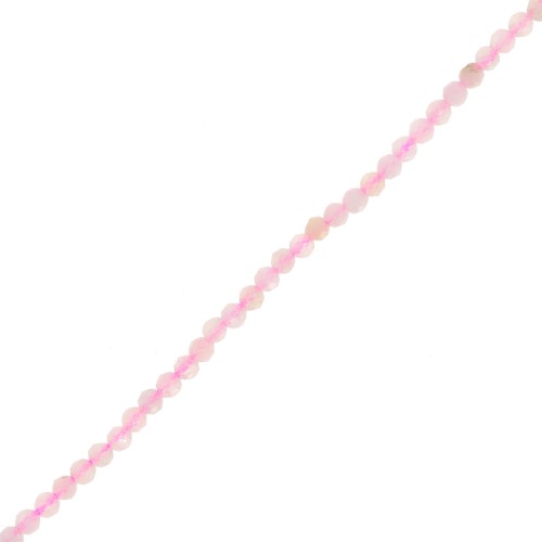 Round faceted beads 2 mm gemstone - Morganite x40cm