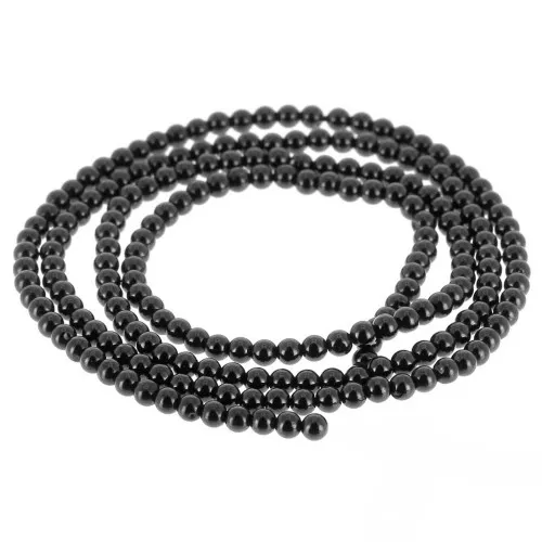 Round beads 2.5 mm gemstone - Black Spinelle x38cm