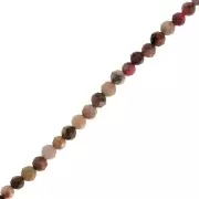Perles rondes facettées 3.5 mm pierre gemme - Rhodonite x39cm
