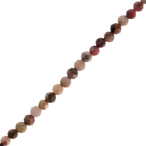 Round faceted beads 3.5 mm gemstone - Rhodonite x39cm