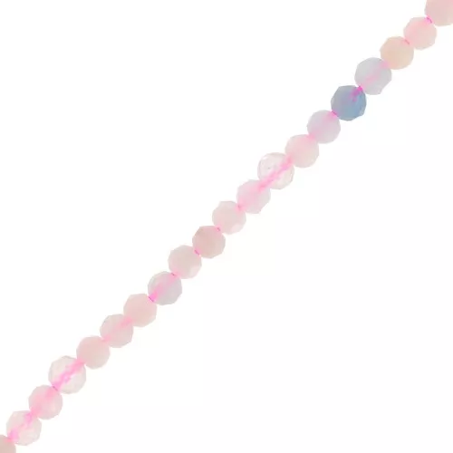 Round faceted beads 3 mm gemstone - Morganite x39cm
