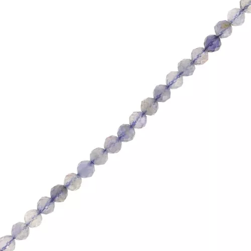 Round faceted beads 3 mm gemstone - Iolite x39cm