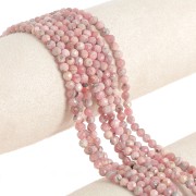 Round faceted beads 3 mm gemstone - Rhodochrosite x39cm