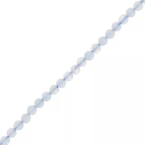Round faceted beads 3 mm gemstone - Aquamarine x38cm