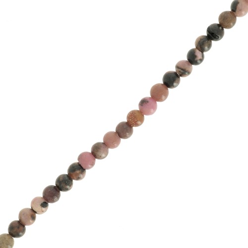 Round beads 3 mm gemstone - Rhodonite x37cm