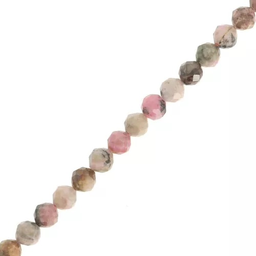 Round faceted beads 4.5 mm gemstone - Rhodonite x38cm