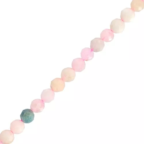 Round faceted beads 4.5 mm gemstone - Morganite x38cm