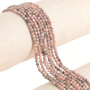 Round faceted beads 4 mm gemstone - Rhodochrosite x39cm