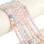 6.5mm Round gemstone beads - Morganite x38cm