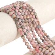 6mm Round gemstone beads - Rhodochrosite x39cm