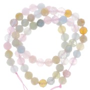 Round faceted beads 6 mm gemstone - Morganite x38cm