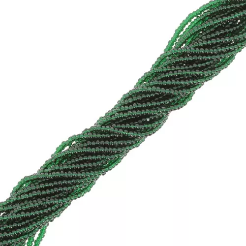 11/0 Preciosa Charlotte Cut Beads - Transparent Dark Green x20g