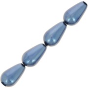 10x6mm Preciosa - Pearshape Pearl - Blue x10|raw }}