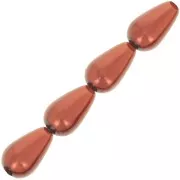 10x6mm Preciosa - Pearshape Pearl - Dark Copper x10