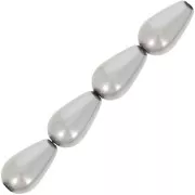 10x6mm Preciosa - Pearshape Pearl - Dark Grey x10