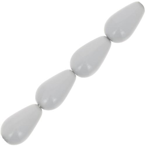 10x6mm Preciosa - Pearshape Pearl - Ceramic Grey x10