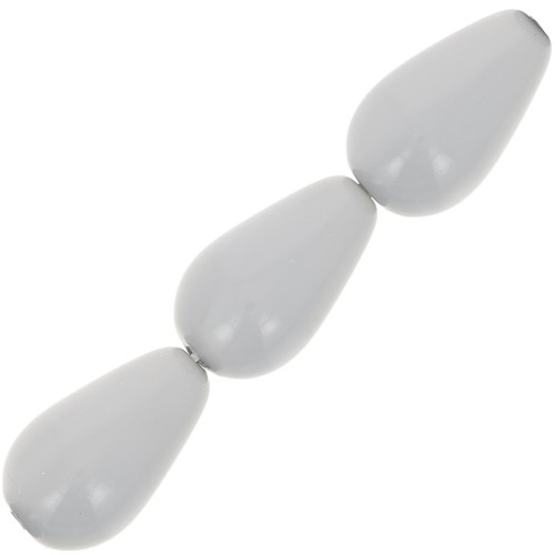 15x8mm Preciosa pearly beads - Pearshape Pearl - Ceramic Grey x5