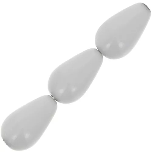 15x8mm Preciosa pearly beads - Pearshape Pearl - Ceramic Grey x5