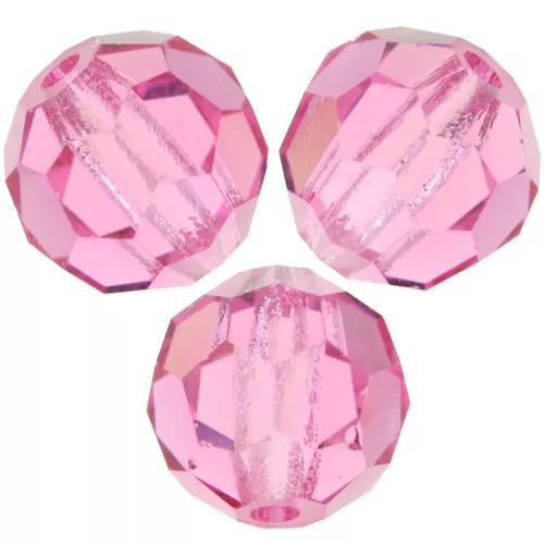 4mm Preciosa Crystal Faceted Beads - Pink x20