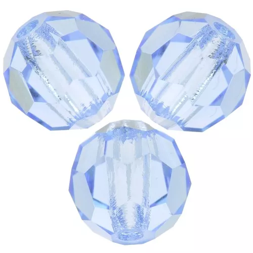 5mm Preciosa Crystal Round Faceted Beads - Light Sapphire x15