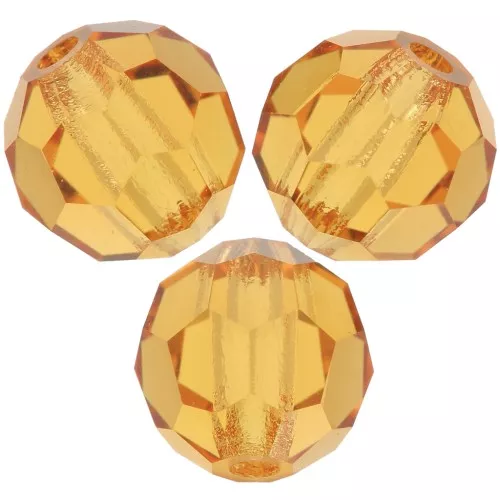 5mm Preciosa Crystal Round Faceted Beads - Topaz x15