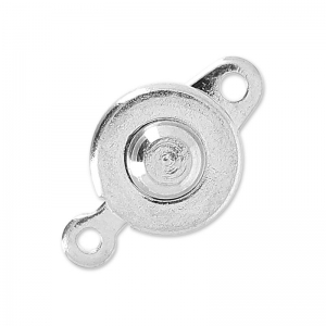Silver colored button clasp 9mm x1