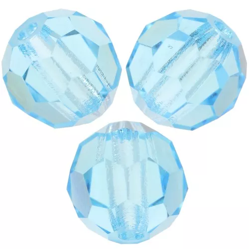 5mm Preciosa Crystal Round Faceted Beads - Aqua Bohemica x15