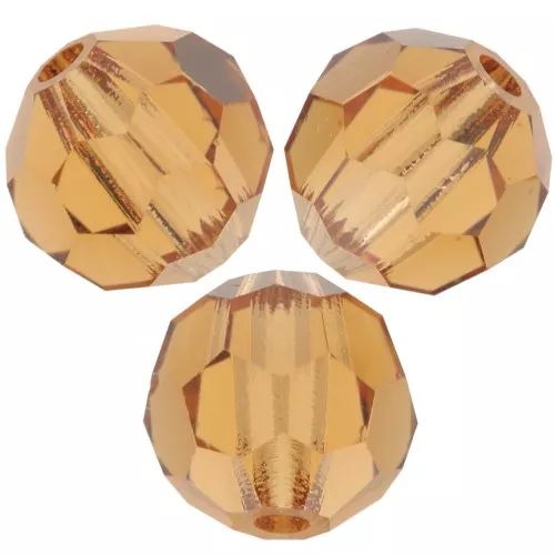 6mm Preciosa Crystal Rounds - Light Colorado Topaz x6