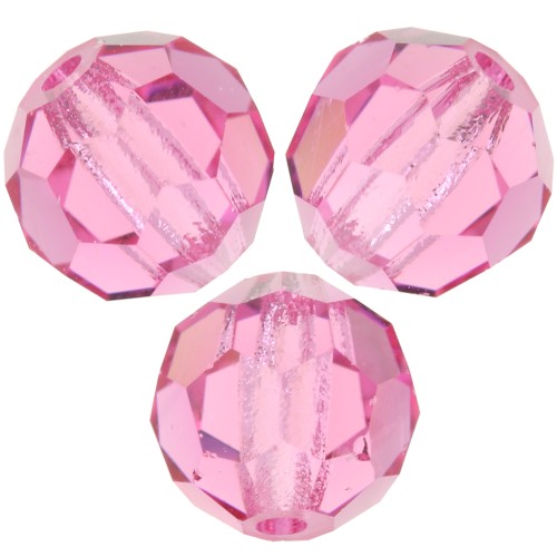 6mm Preciosa Crystal Rounds - Rose x6