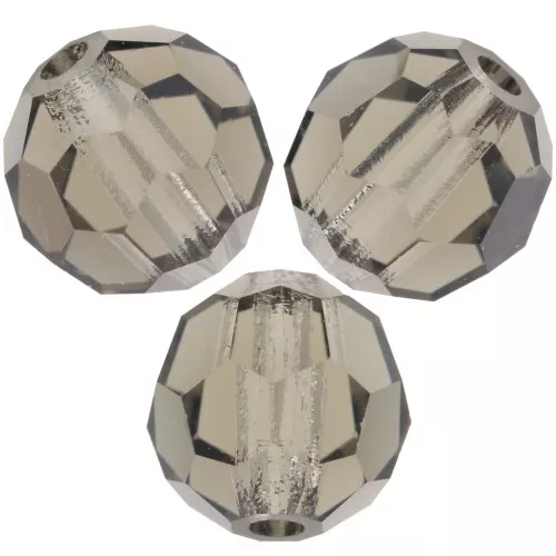 6mm Preciosa Crystal Rounds - Black Diamond x6
